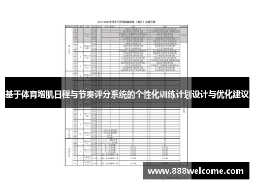 基于体育增肌日程与节奏评分系统的个性化训练计划设计与优化建议