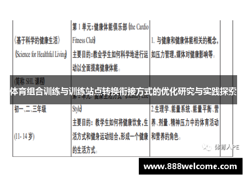 体育组合训练与训练站点转换衔接方式的优化研究与实践探索